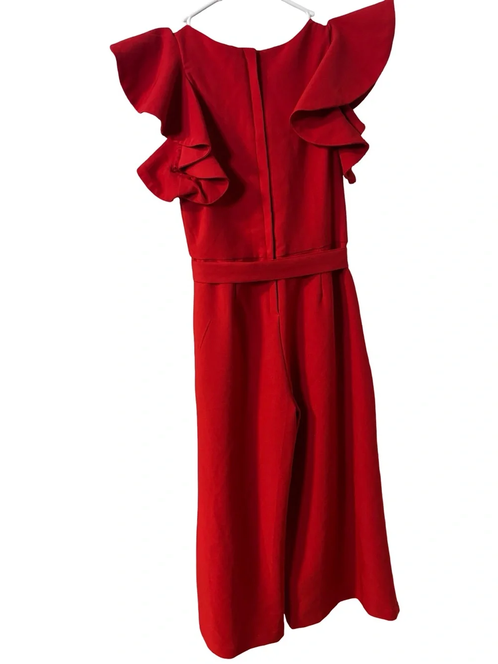 GB girls Red Ruffle-Sleeve Belted Formal Event Party Romper Size 10